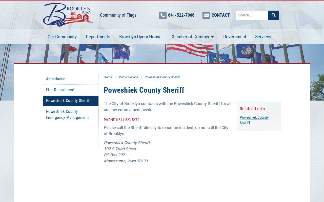 Brooklyn sheriff contract for Poweshiek County traffic warrant enforcement