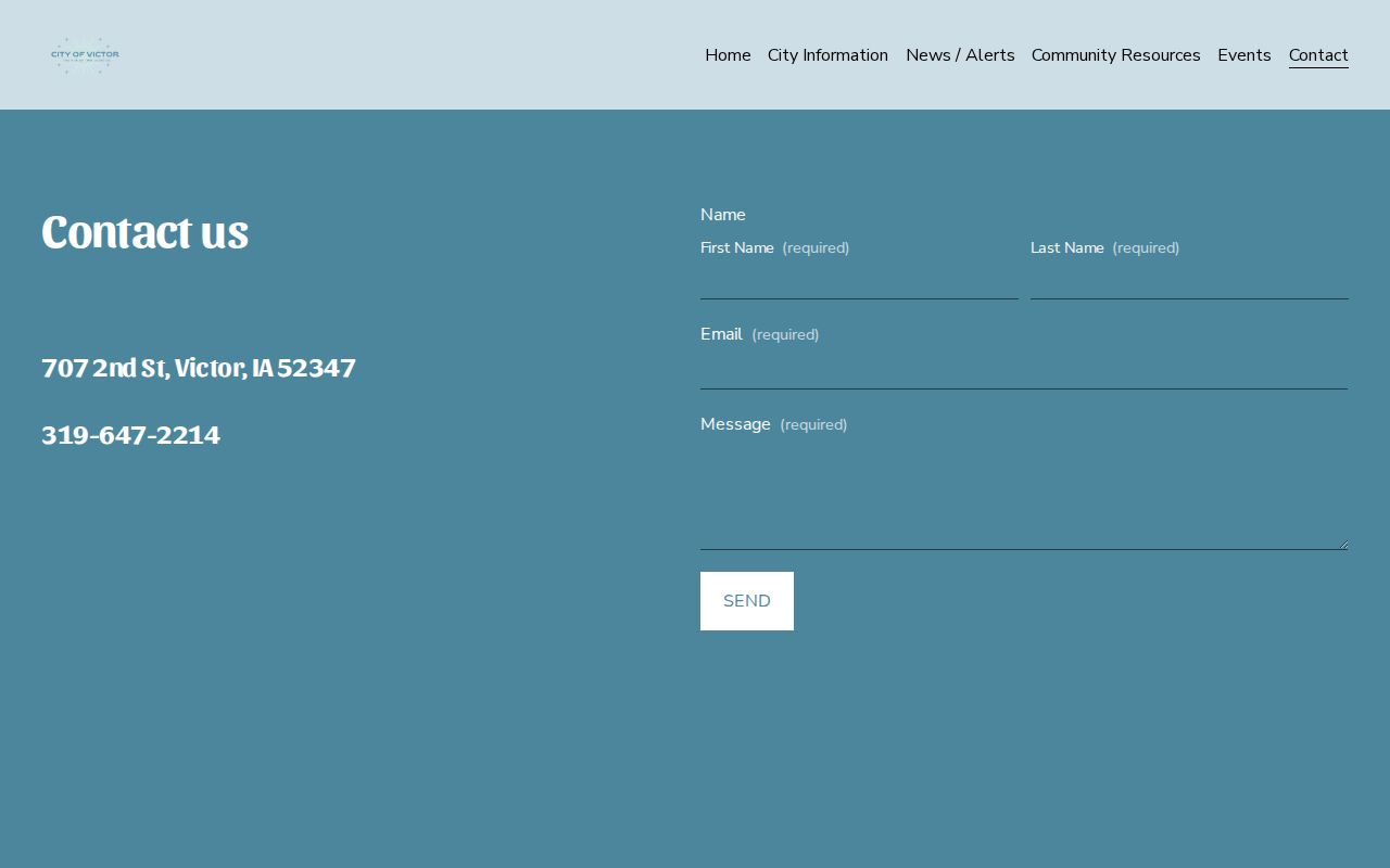 Victor City Hall contact for Poweshiek County municipal court warrant routing